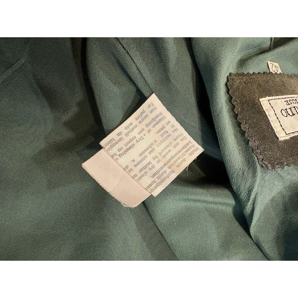 Valentino Boutique Vintage Olive Green Suede Jacket IT Sz 42 Authenticated - Picture 11 of 12